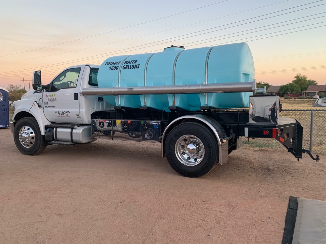 Potable water delivery truck